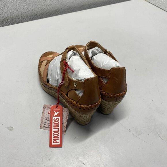 NEW PIKOLINOS Vila Wedge Sandals Brandy Leather Size 5.5-6 - Picture 7 of 7